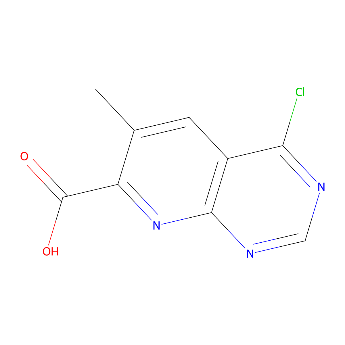 4-Chloro-6-methylpyrido[2,3-d]pyrimidine-7-carboxylic acid molecular structure, CAS 2060051-89-8