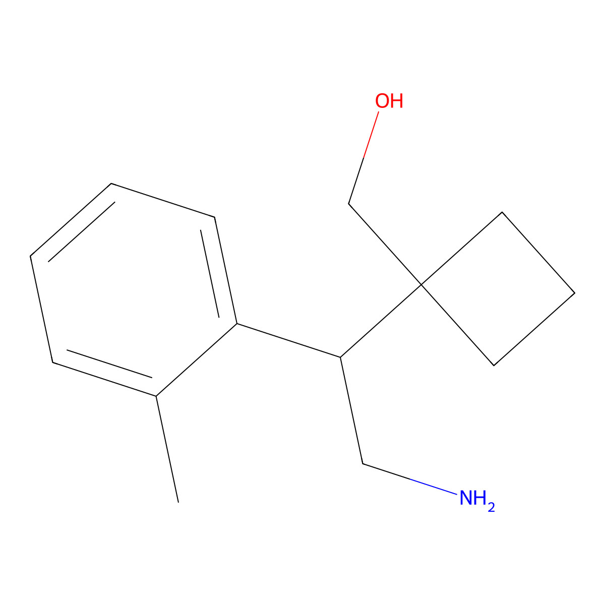 {1-[2-Amino-1-(2-methylphenyl)ethyl]cyclobutyl}methanol molecular structure, CAS 2060051-90-1