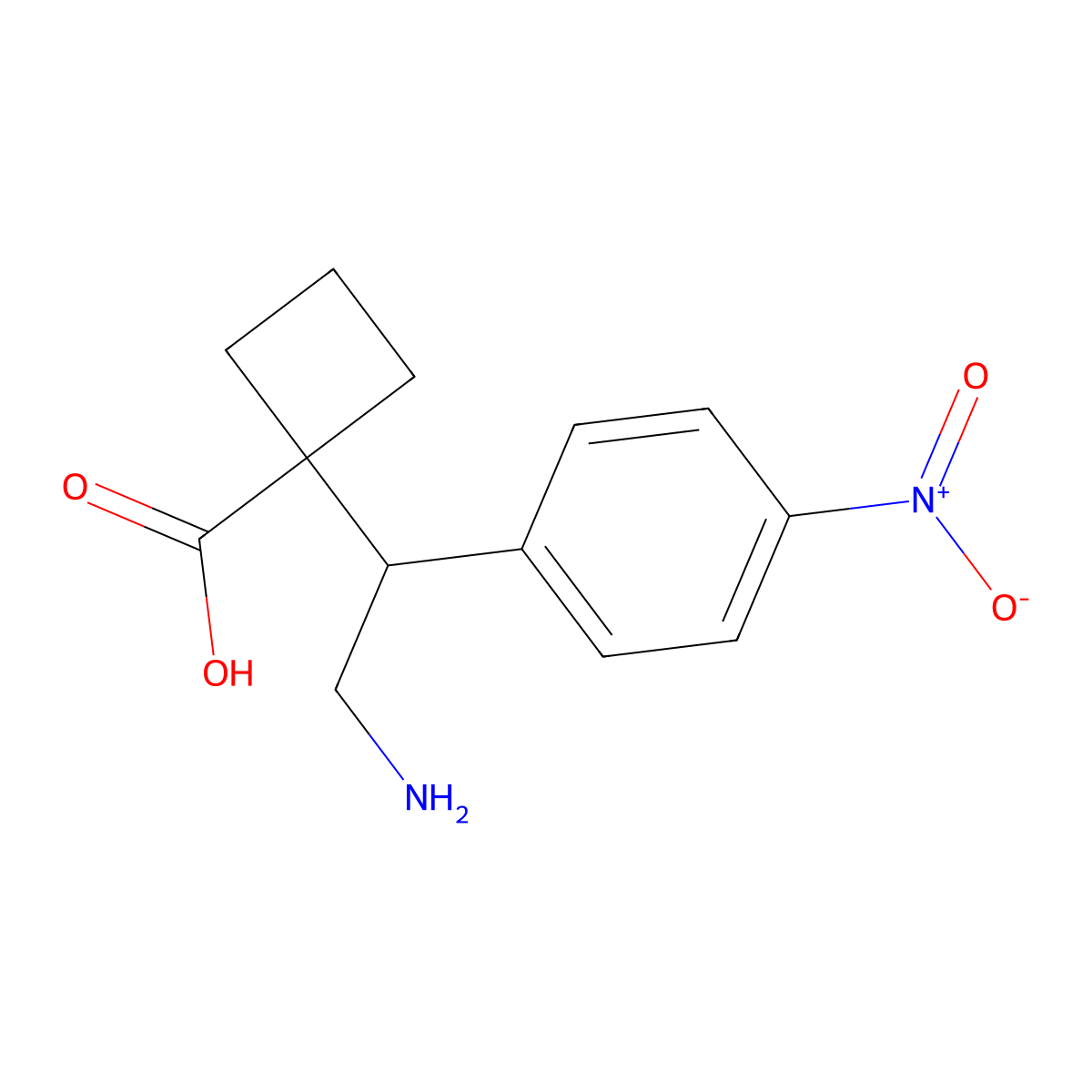 1-[2-Amino-1-(4-nitrophenyl)ethyl]cyclobutane-1-carboxylic acid molecular structure, CAS 2060051-93-4