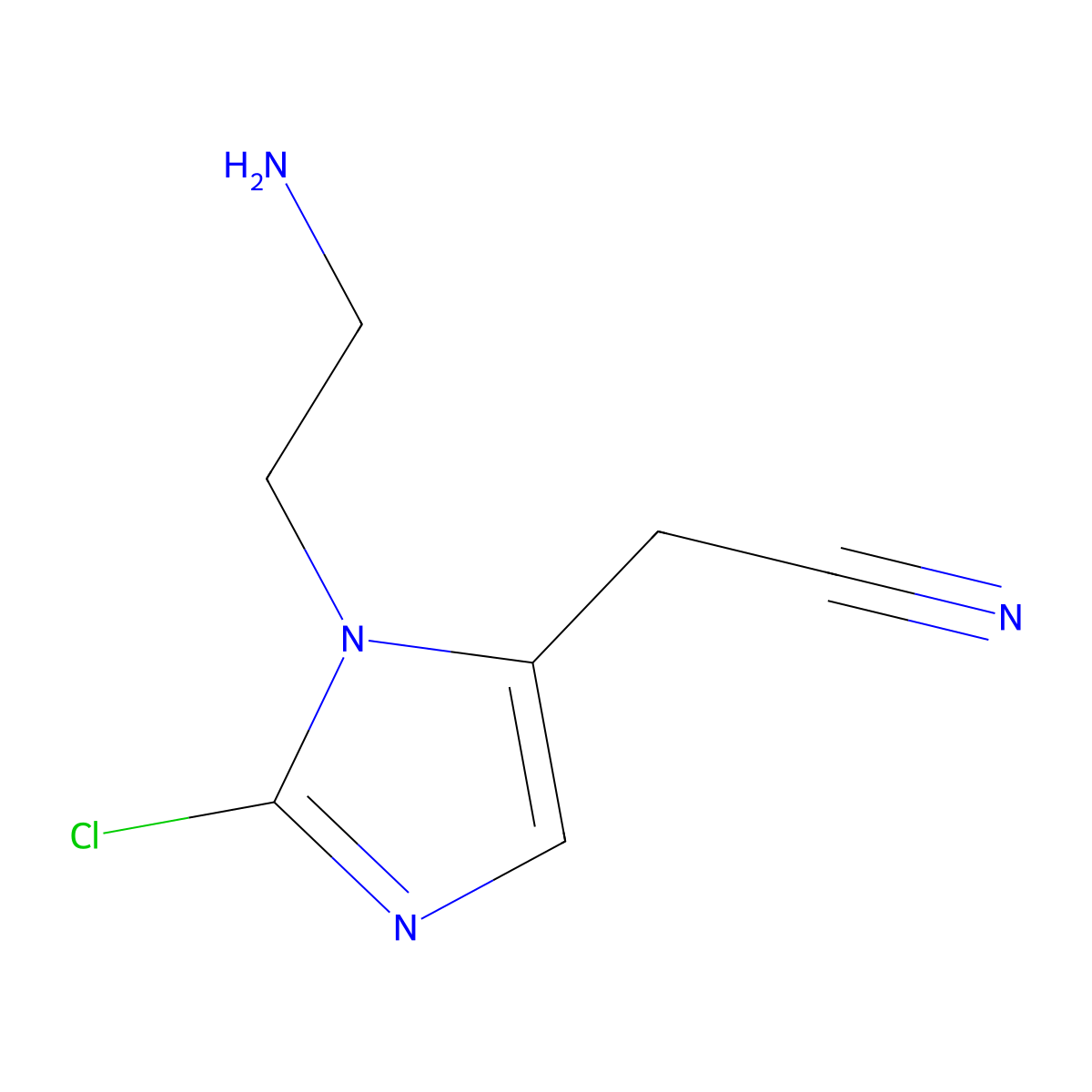 2-[1-(2-Aminoethyl)-2-chloro-1H-imidazol-5-yl]acetonitrile molecular structure, CAS 2060051-97-8
