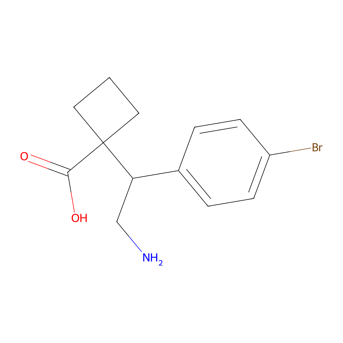 1-[2-Amino-1-(4-bromophenyl)ethyl]cyclobutane-1-carboxylic acid molecular structure, CAS 2060051-98-9