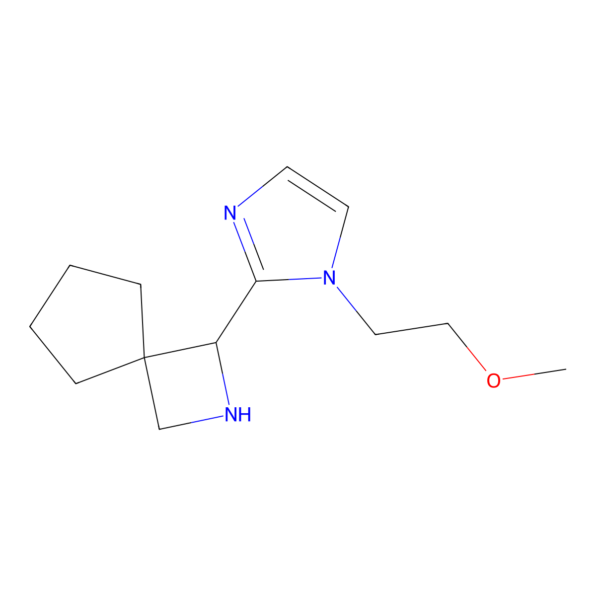 1-[1-(2-Methoxyethyl)-1H-imidazol-2-yl]-2-azaspiro[3.4]octane molecular structure, CAS 2060052-01-7