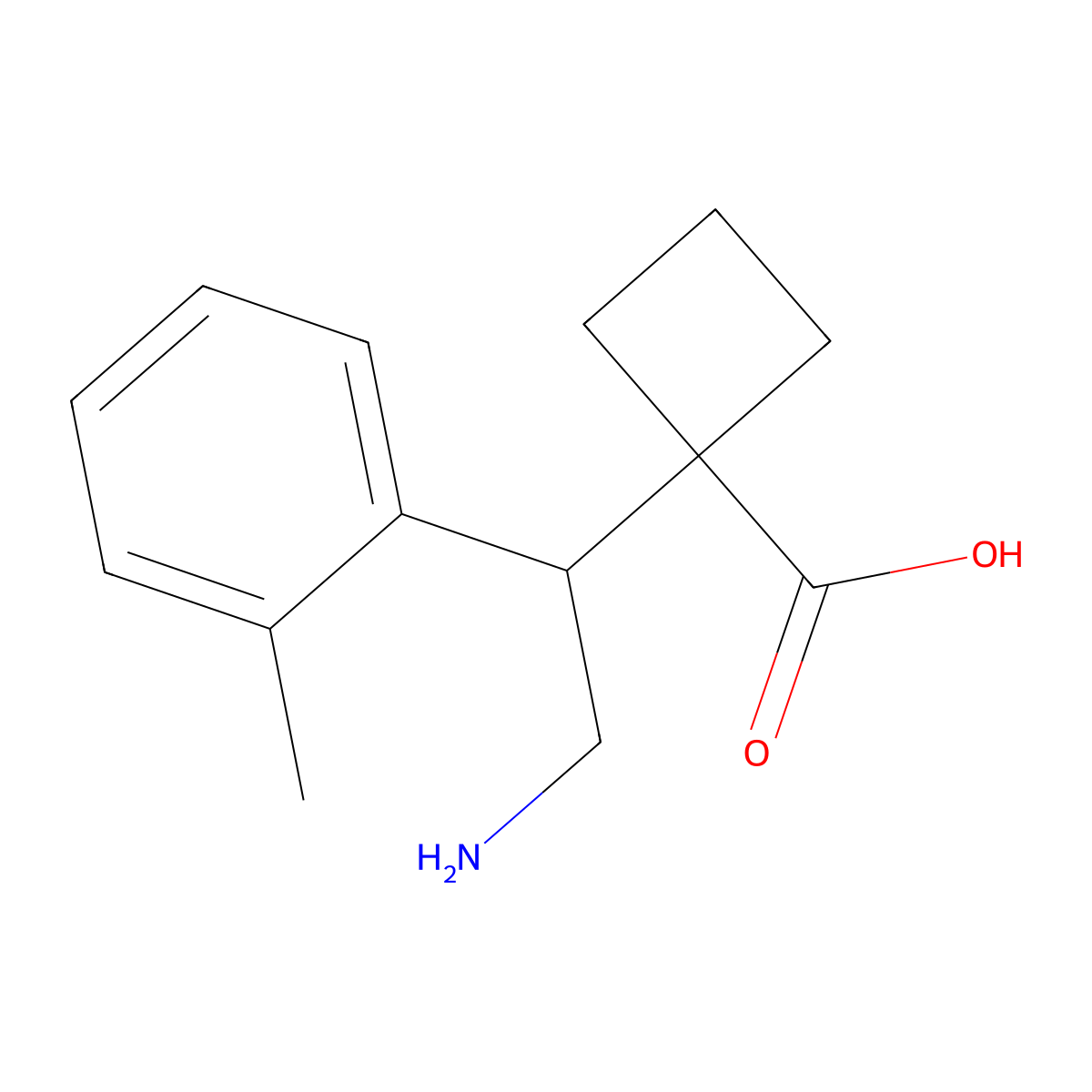 1-[2-Amino-1-(2-methylphenyl)ethyl]cyclobutane-1-carboxylic acid molecular structure, CAS 2060052-02-8