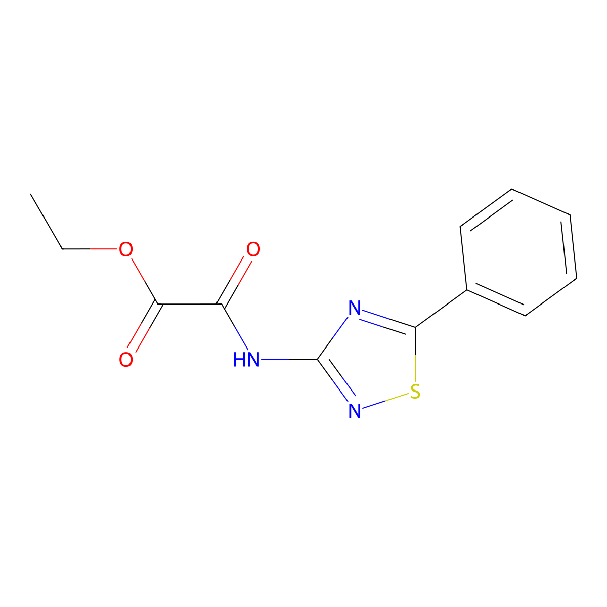 Ethyl [(5-phenyl-1,2,4-thiadiazol-3-yl)carbamoyl]formate molecular structure, CAS 2060052-06-2