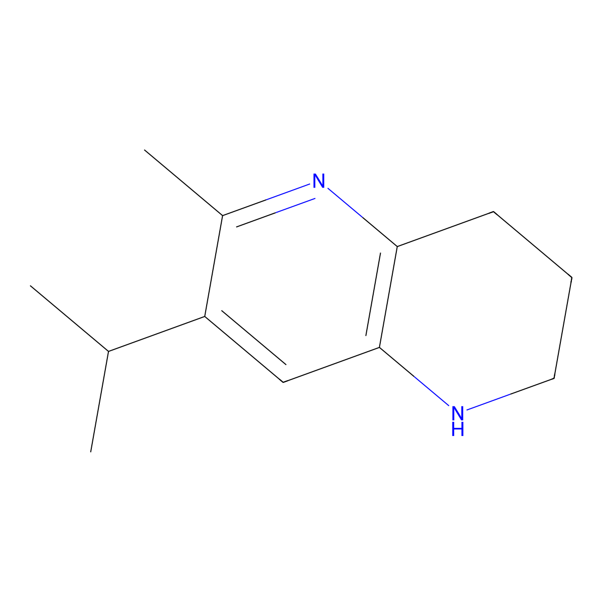 6-Methyl-7-(propan-2-yl)-1,2,3,4-tetrahydro-1,5-naphthyridine molecular structure, CAS 2060052-12-0