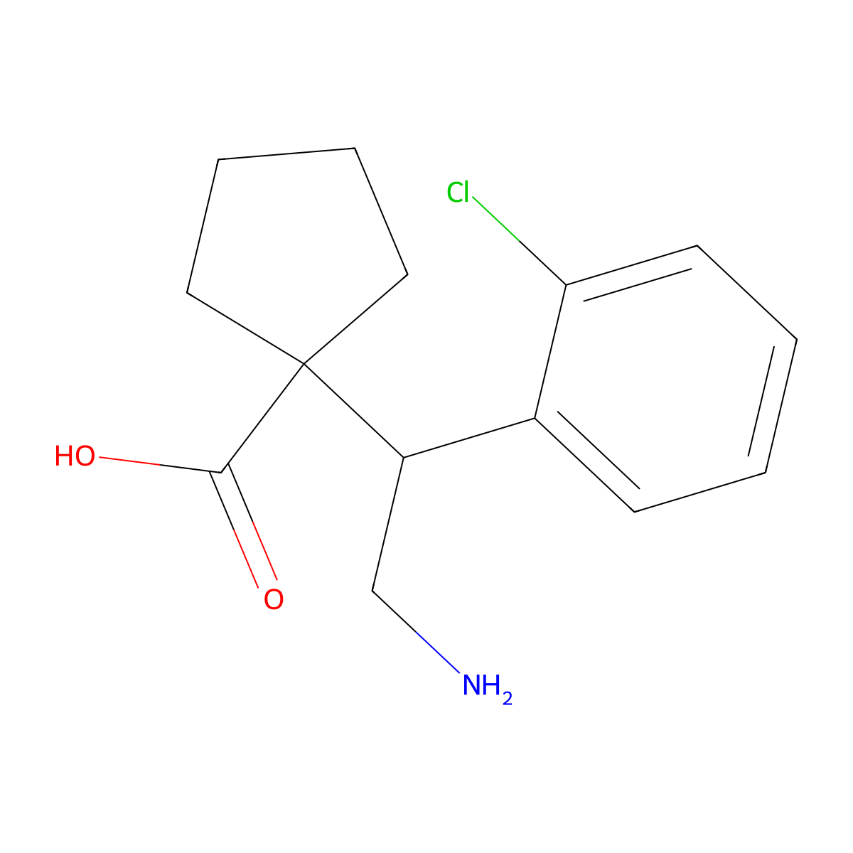 1-[2-Amino-1-(2-chlorophenyl)ethyl]cyclopentane-1-carboxylic acid molecular structure, CAS 2060052-17-5