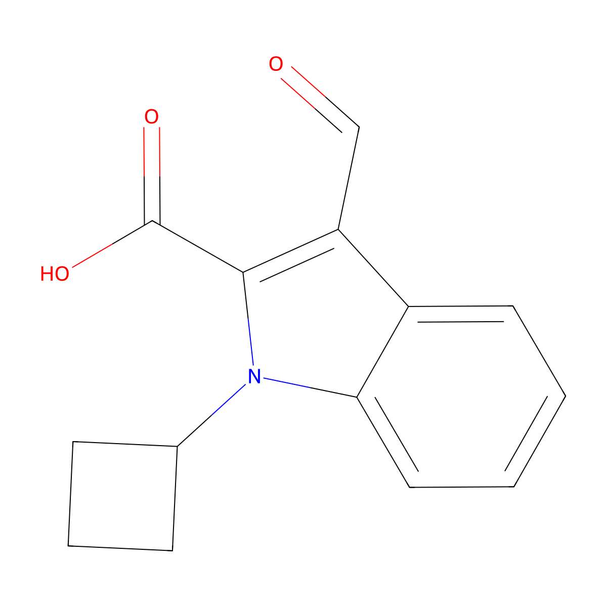 1-Cyclobutyl-3-formyl-1H-indole-2-carboxylic acid molecular structure, CAS 2060052-19-7