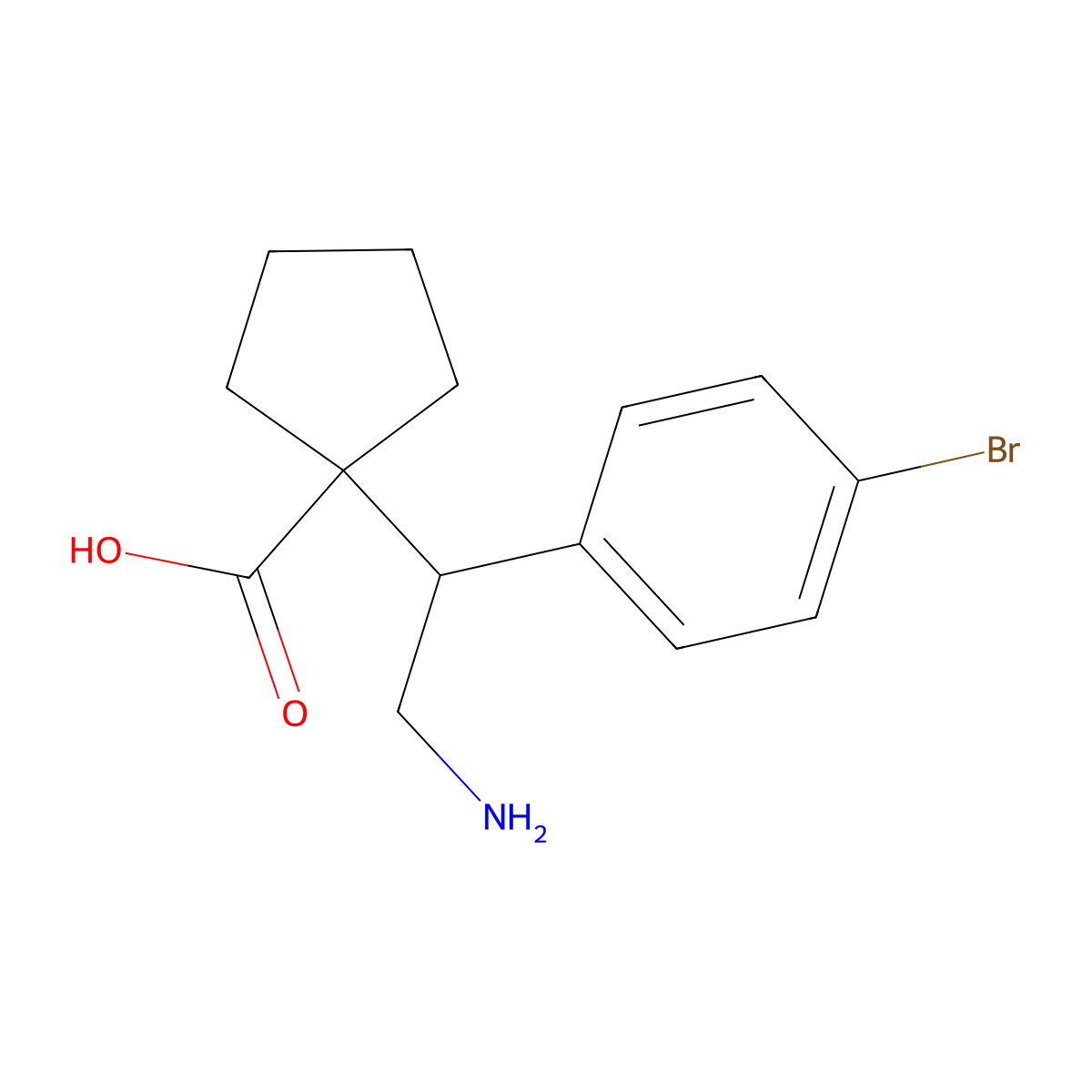 1-[2-Amino-1-(4-bromophenyl)ethyl]cyclopentane-1-carboxylic acid molecular structure, CAS 2060052-29-9
