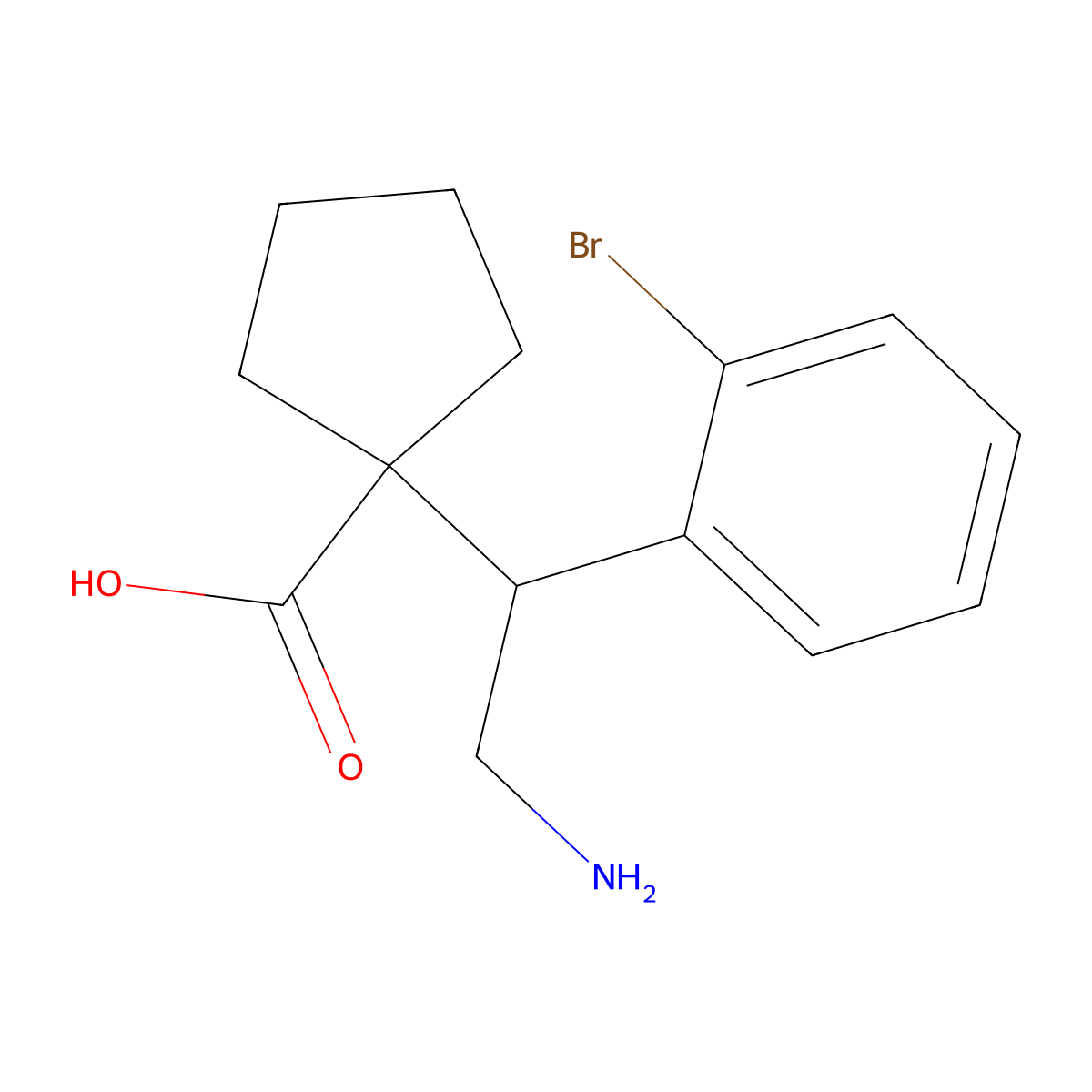 1-[2-Amino-1-(2-bromophenyl)ethyl]cyclopentane-1-carboxylic acid molecular structure, CAS 2060052-35-7