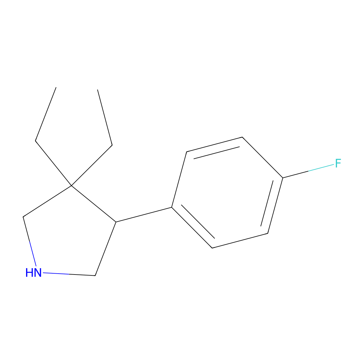 3,3-Diethyl-4-(4-fluorophenyl)pyrrolidine molecular structure, CAS 2060052-36-8