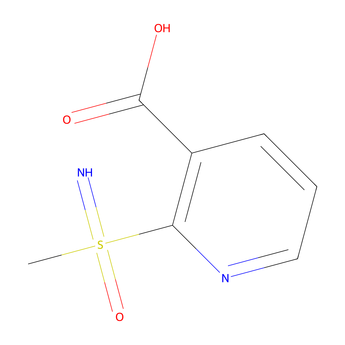2-[Imino(methyl)oxo-lambda6-sulfanyl]pyridine-3-carboxylic acid molecular structure, CAS 2060052-41-5