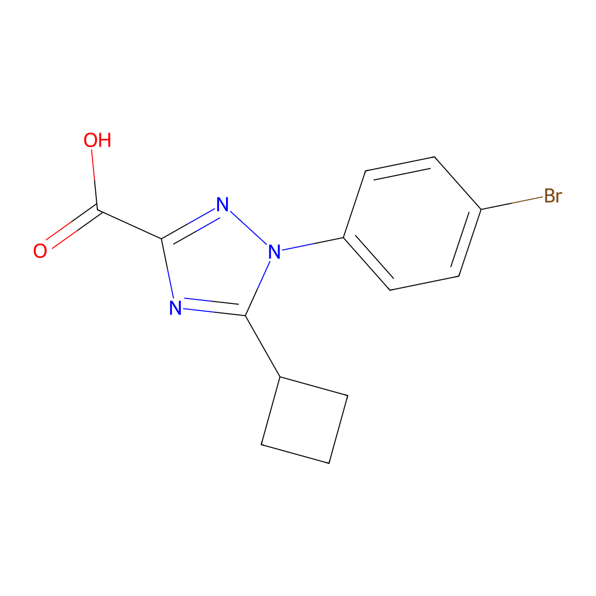 1-(4-Bromophenyl)-5-cyclobutyl-1H-1,2,4-triazole-3-carboxylic acid molecular structure, CAS 2060052-42-6