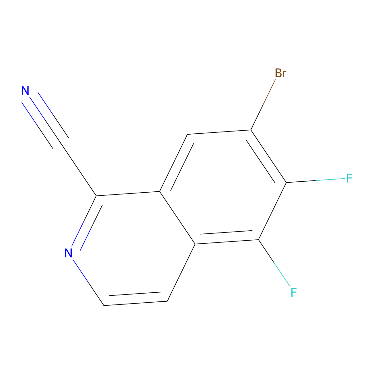 7-Bromo-5,6-difluoroisoquinoline-1-carbonitrile molecular structure, CAS 2060052-45-9