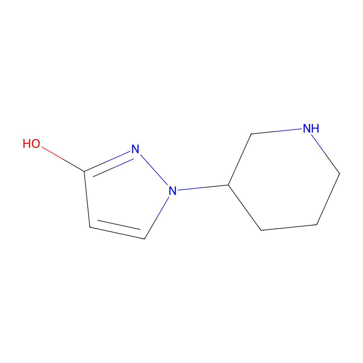 1-(Piperidin-3-yl)-1H-pyrazol-3-ol molecular structure, CAS 2060052-46-0