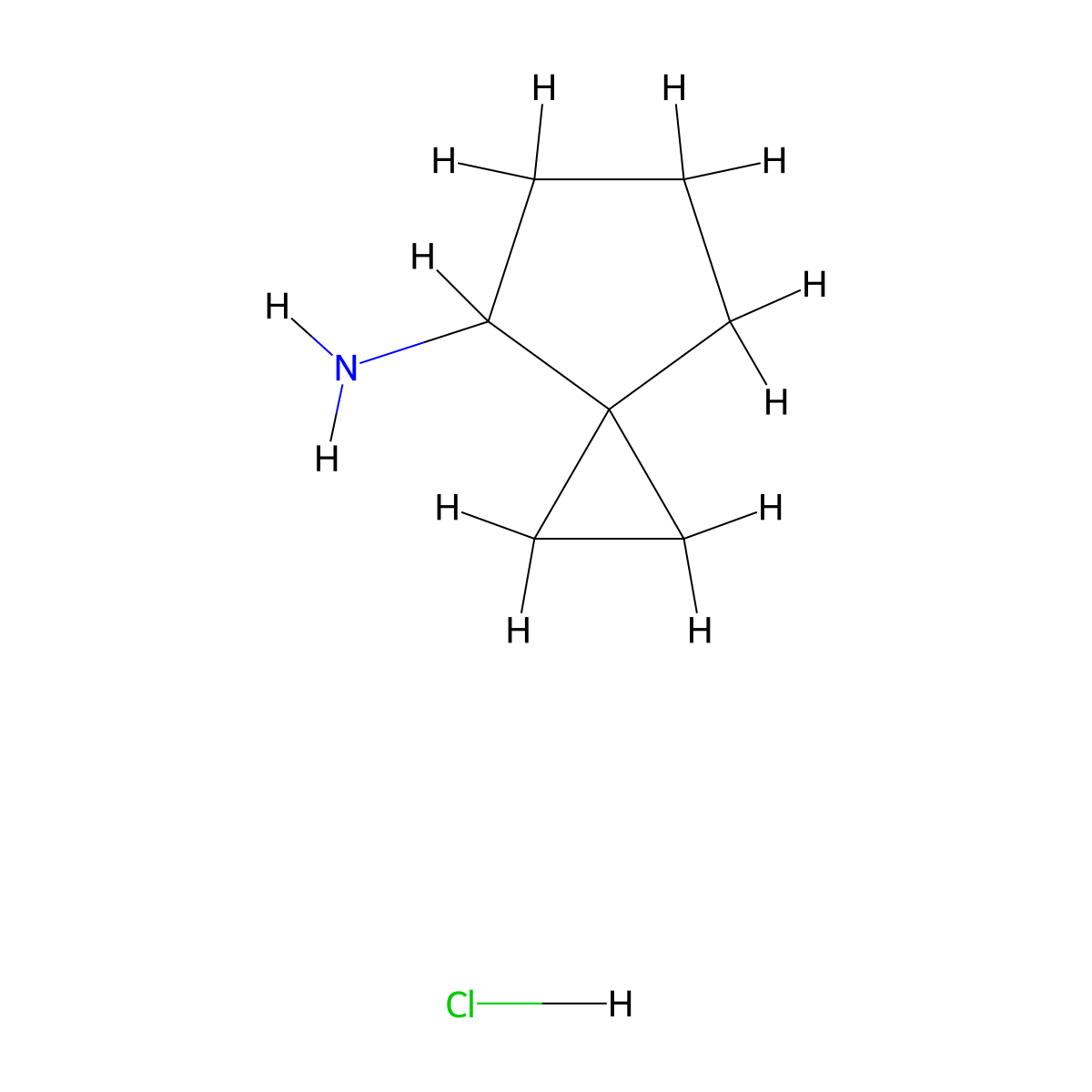 Spiro[2.4]heptan-4-amine hydrochloride molecular structure, CAS 2060052-47-1