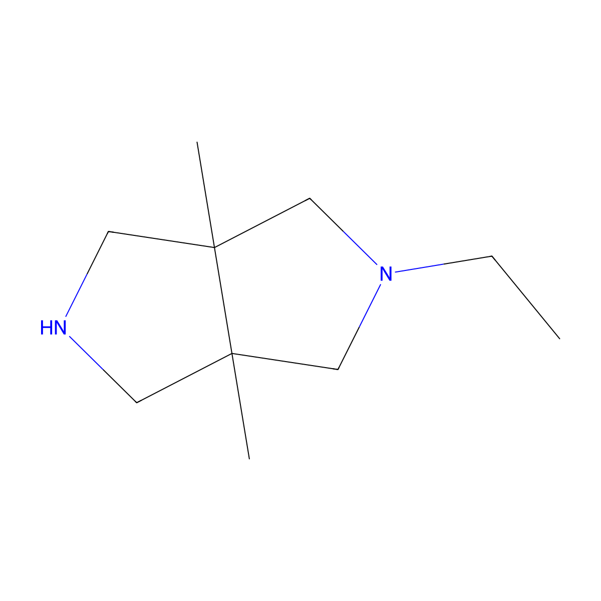 2-Ethyl-3a,6a-dimethyl-octahydropyrrolo[3,4-c]pyrrole molecular structure, CAS 2060052-49-3
