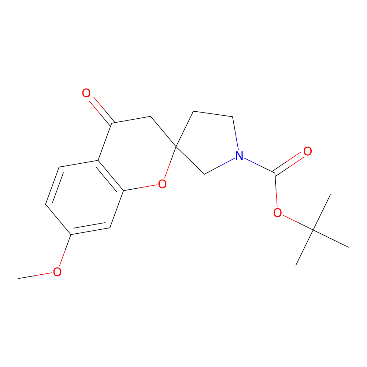 tert-Butyl 7-methoxy-4-oxo-3,4-dihydrospiro[1-benzopyran-2,3'-pyrrolidine]-1'-carboxylate molecular structure, CAS 2060052-59-5