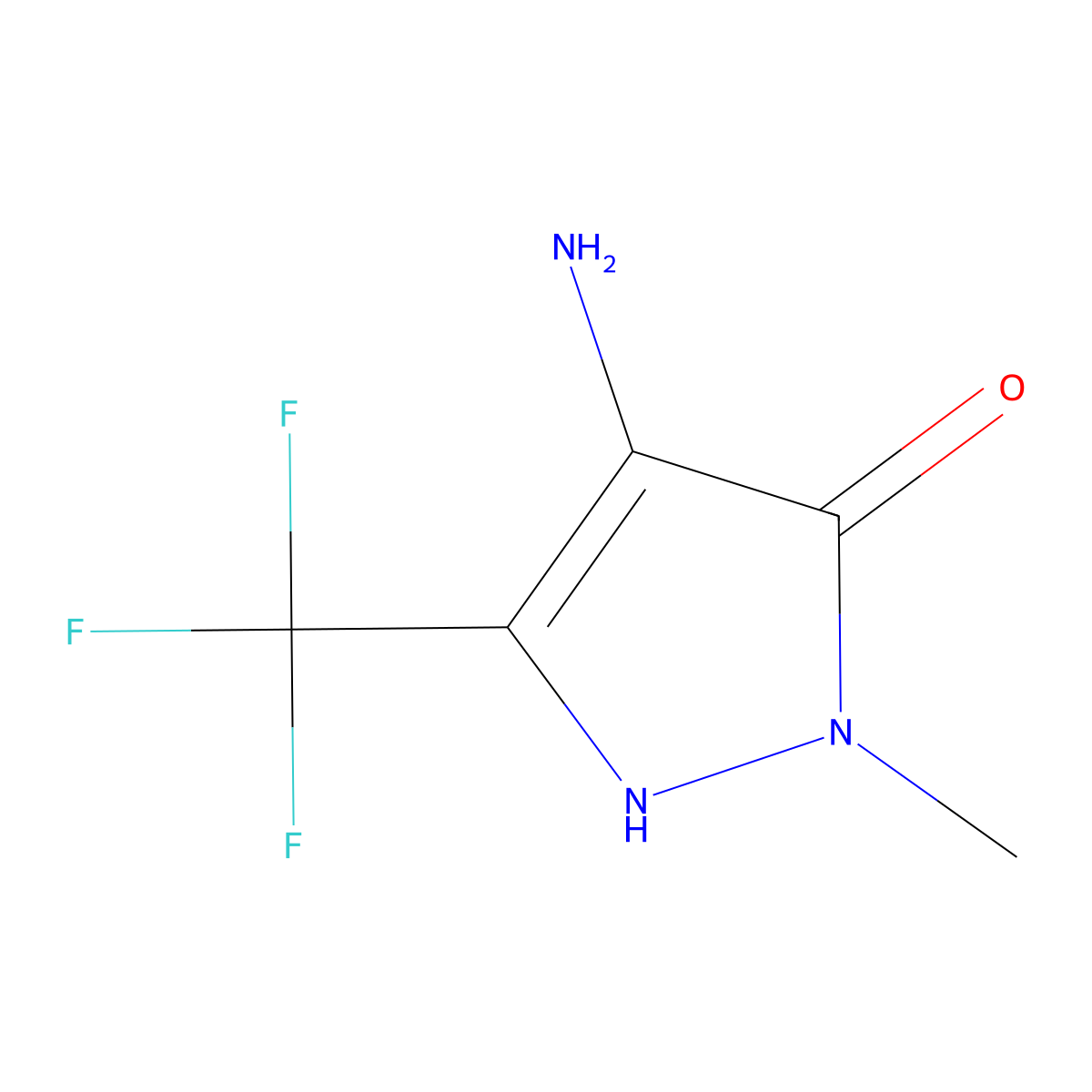 4-Amino-1-methyl-3-(trifluoromethyl)-1H-pyrazol-5-ol molecular structure, CAS 2060052-60-8
