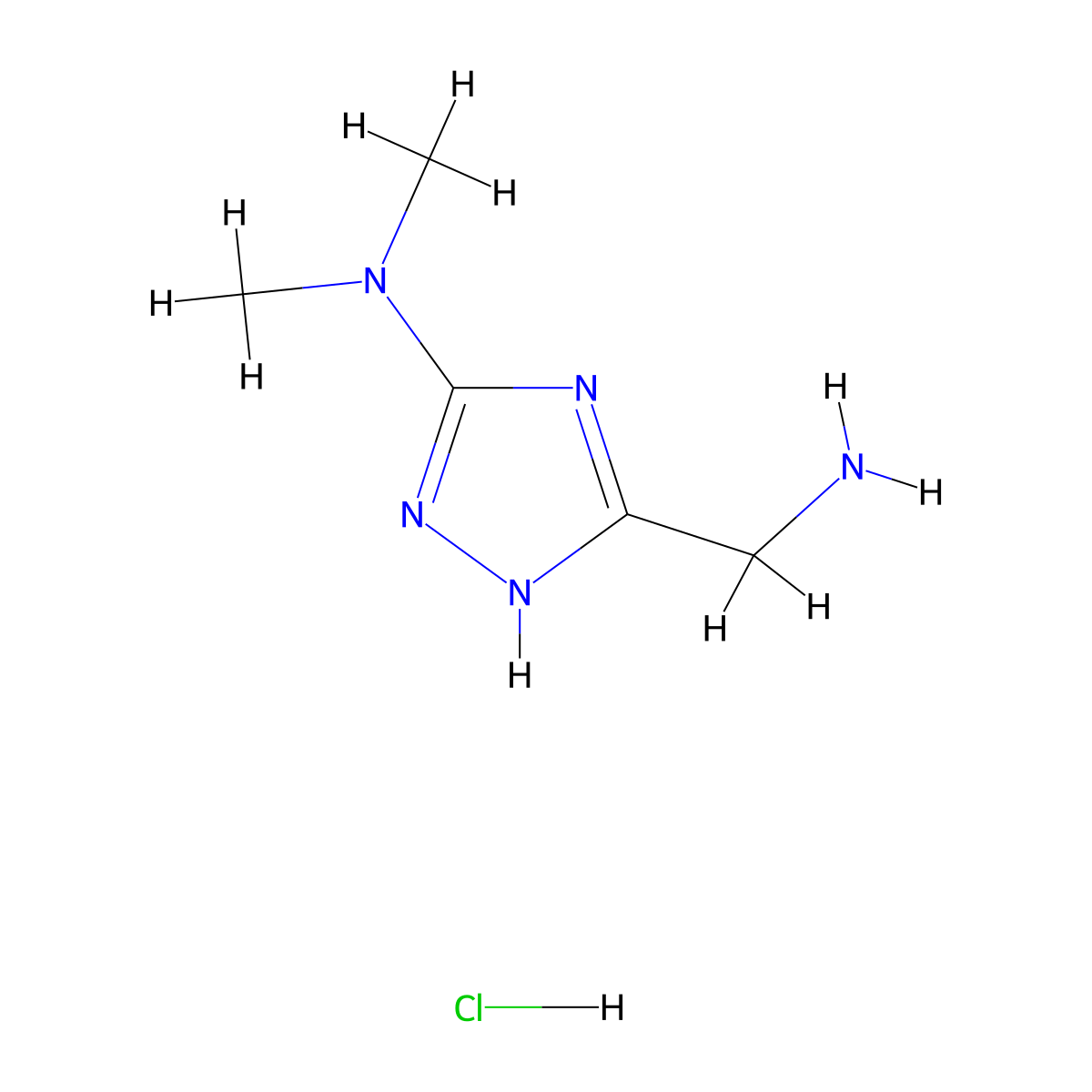 5-(aminomethyl)-N,N-dimethyl-4H-1,2,4-triazol-3-amine hydrochloride molecular structure, CAS 2060052-70-0