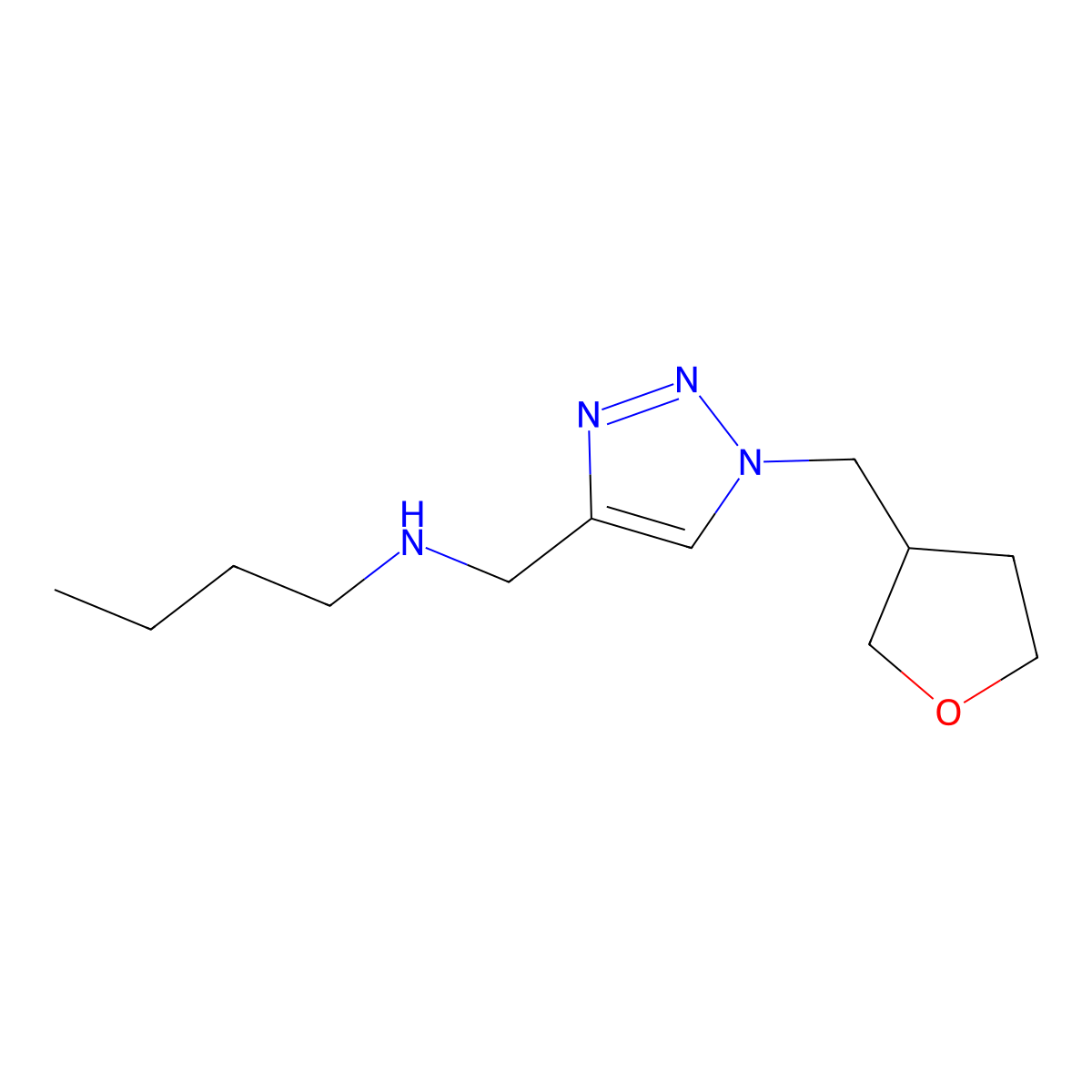 Butyl({1-[(oxolan-3-yl)methyl]-1H-1,2,3-triazol-4-yl}methyl)amine molecular structure, CAS 2060052-74-4