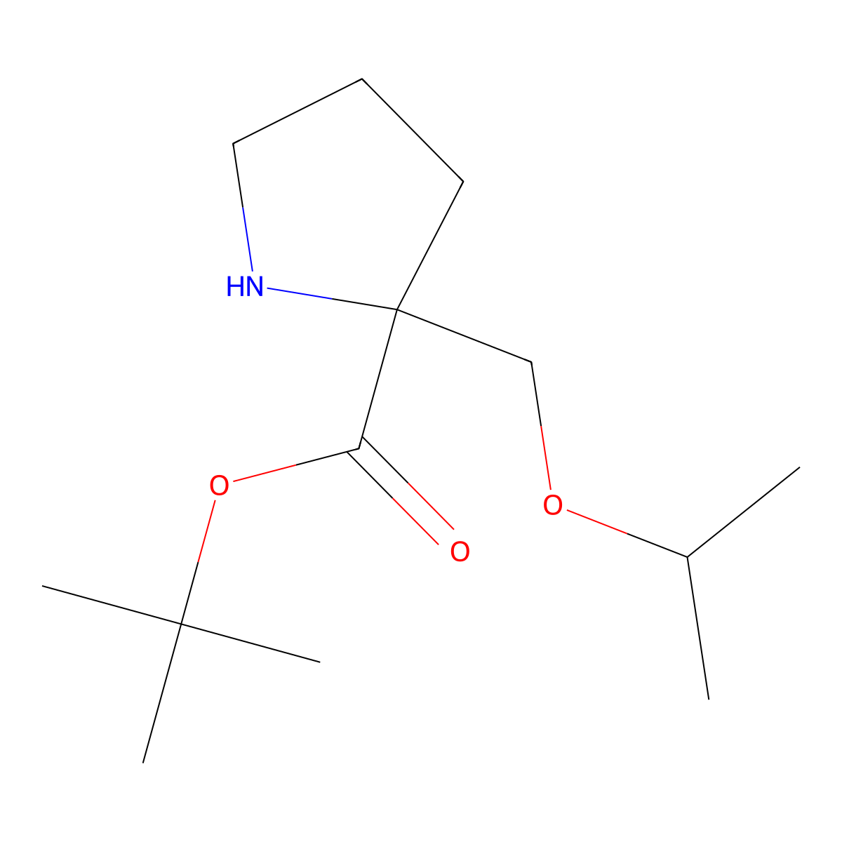 tert-Butyl 2-[(propan-2-yloxy)methyl]pyrrolidine-2-carboxylate molecular structure, CAS 2060052-75-5