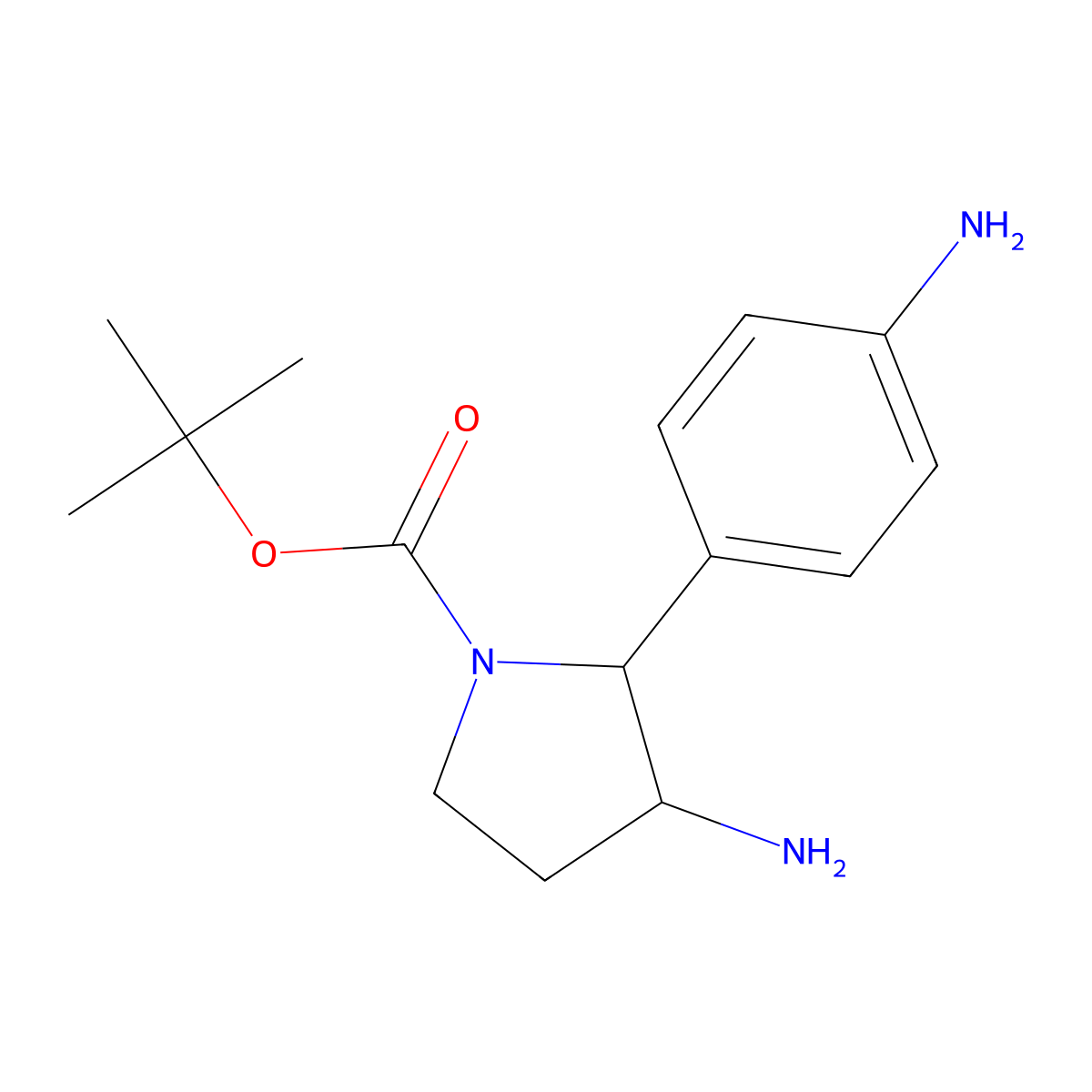 tert-Butyl 3-amino-2-(4-aminophenyl)pyrrolidine-1-carboxylate molecular structure, CAS 2060052-76-6