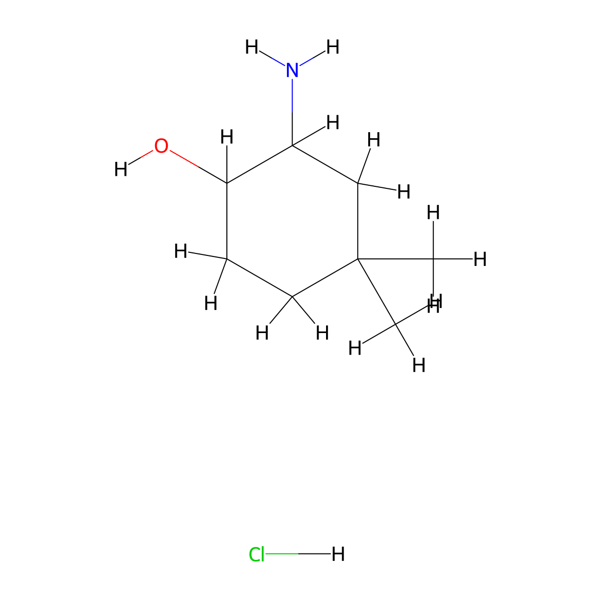 2-Amino-4,4-dimethylcyclohexan-1-ol hydrochloride molecular structure, CAS 2060052-80-2