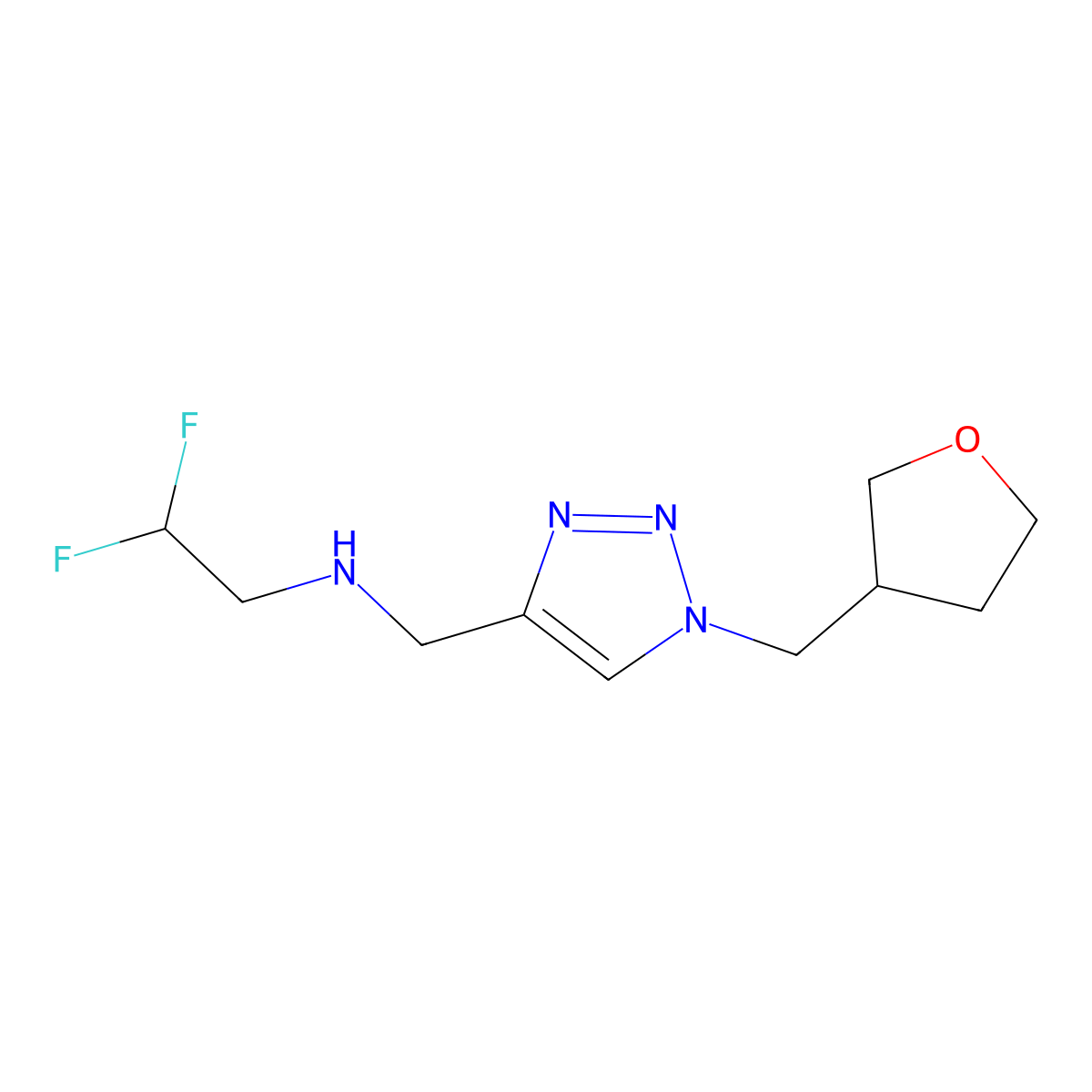 (2,2-Difluoroethyl)({1-[(oxolan-3-yl)methyl]-1H-1,2,3-triazol-4-yl}methyl)amine molecular structure, CAS 2060052-81-3