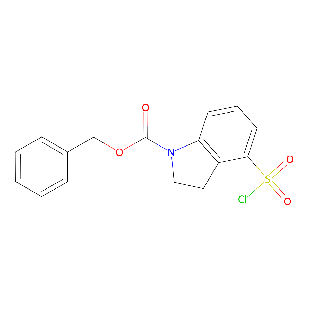 Benzyl 4-(chlorosulfonyl)-2,3-dihydro-1H-indole-1-carboxylate molecular structure, CAS 2060052-82-4