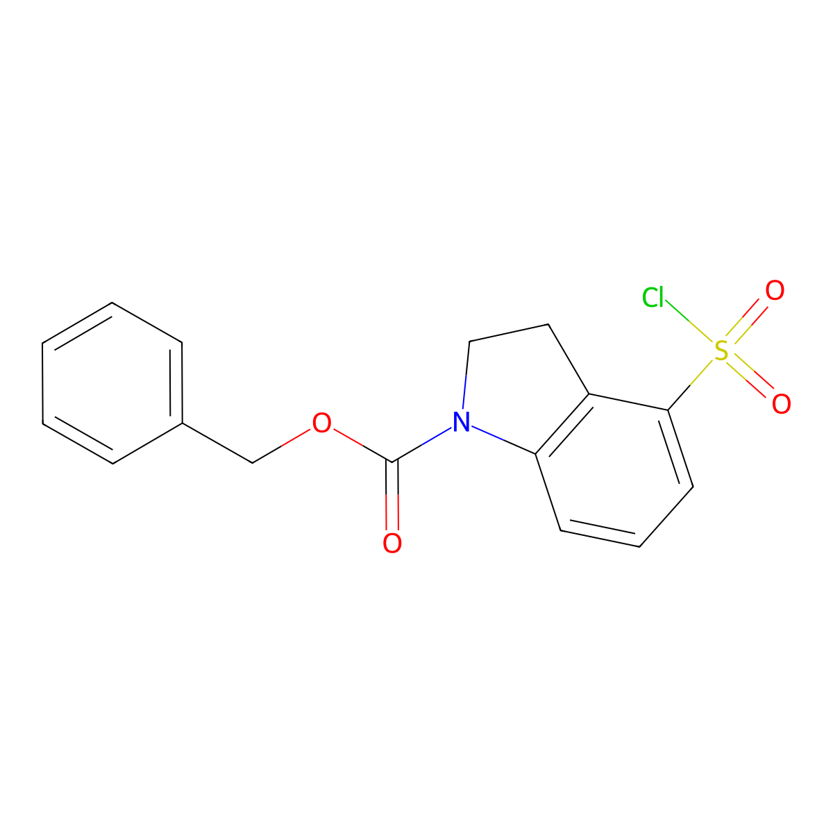 Benzyl 4-(chlorosulfonyl)-2,3-dihydro-1H-indole-1-carboxylate molecular structure, CAS 2060052-82-4