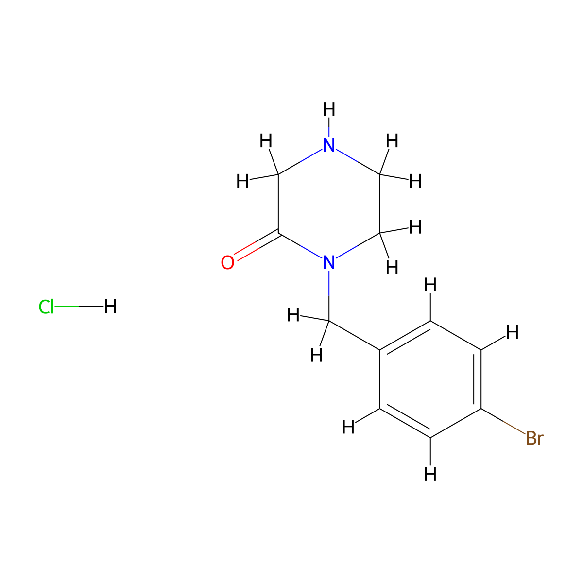 1-[(4-Bromophenyl)methyl]piperazin-2-one hydrochloride molecular structure, CAS 2060052-87-9