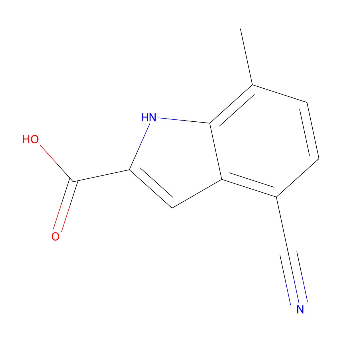 4-Cyano-7-methyl-1H-indole-2-carboxylic acid molecular structure, CAS 2060052-95-9