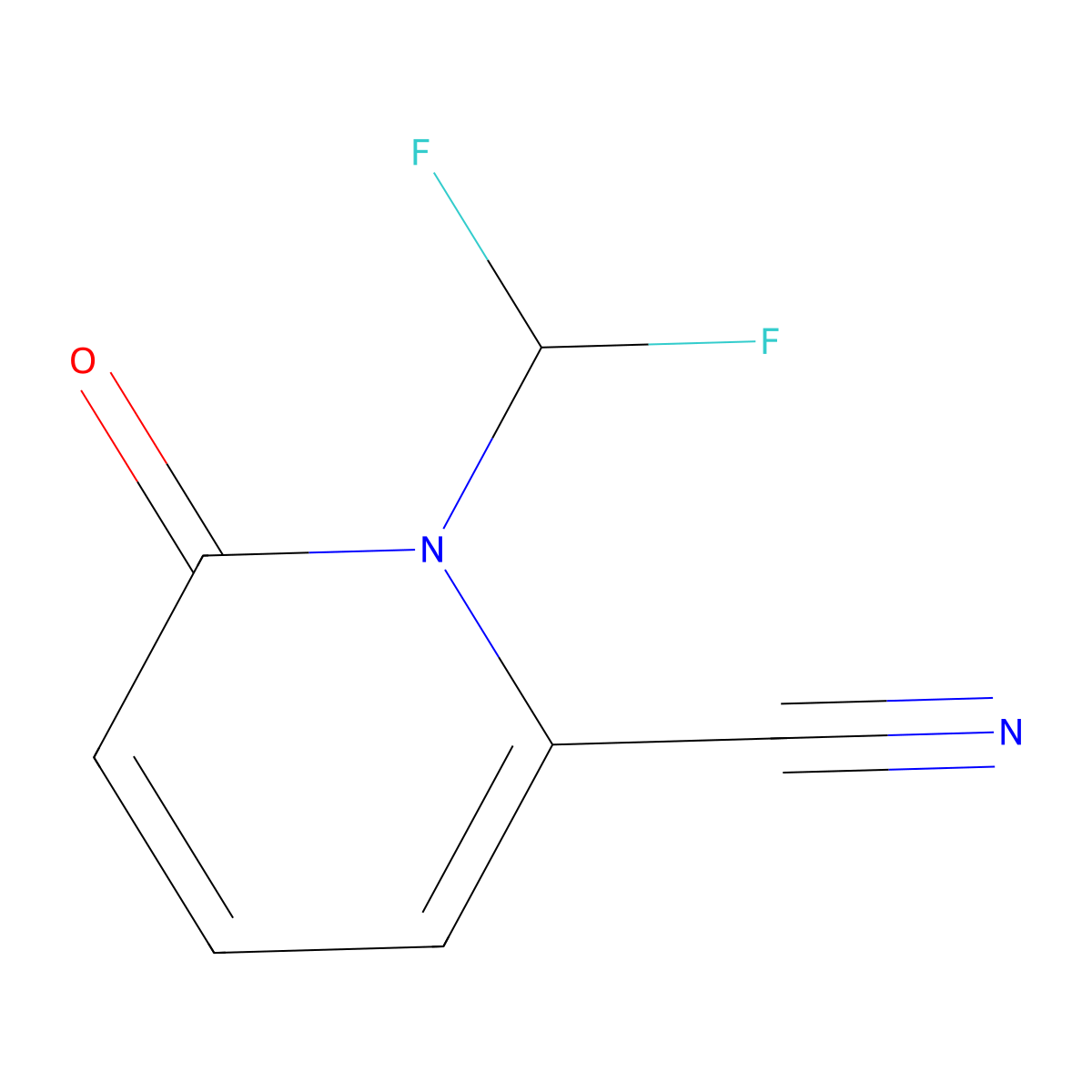 1-(Difluoromethyl)-6-oxo-1,6-dihydropyridine-2-carbonitrile molecular structure, CAS 2060053-05-4