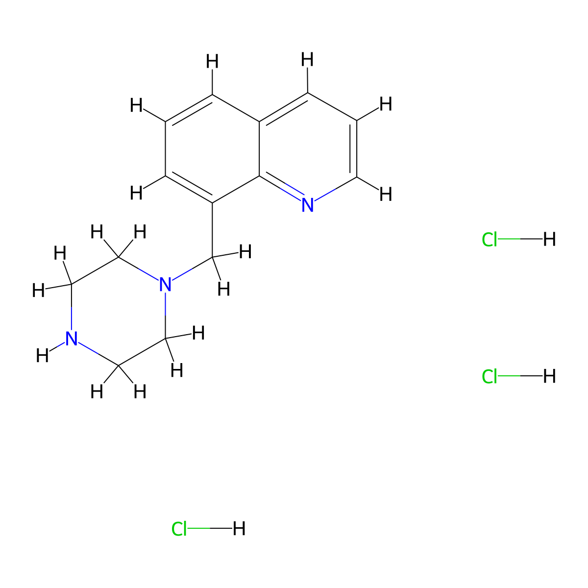 8-[(Piperazin-1-yl)methyl]quinoline trihydrochloride molecular structure, CAS 2060053-10-1