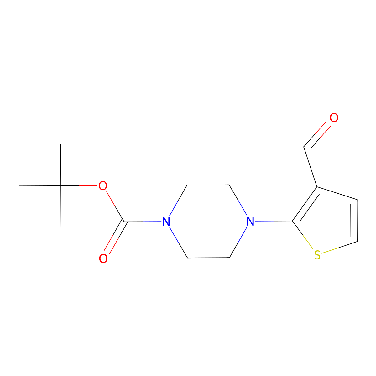 tert-Butyl 4-(3-formylthiophen-2-yl)piperazine-1-carboxylate molecular structure, CAS 2060053-12-3