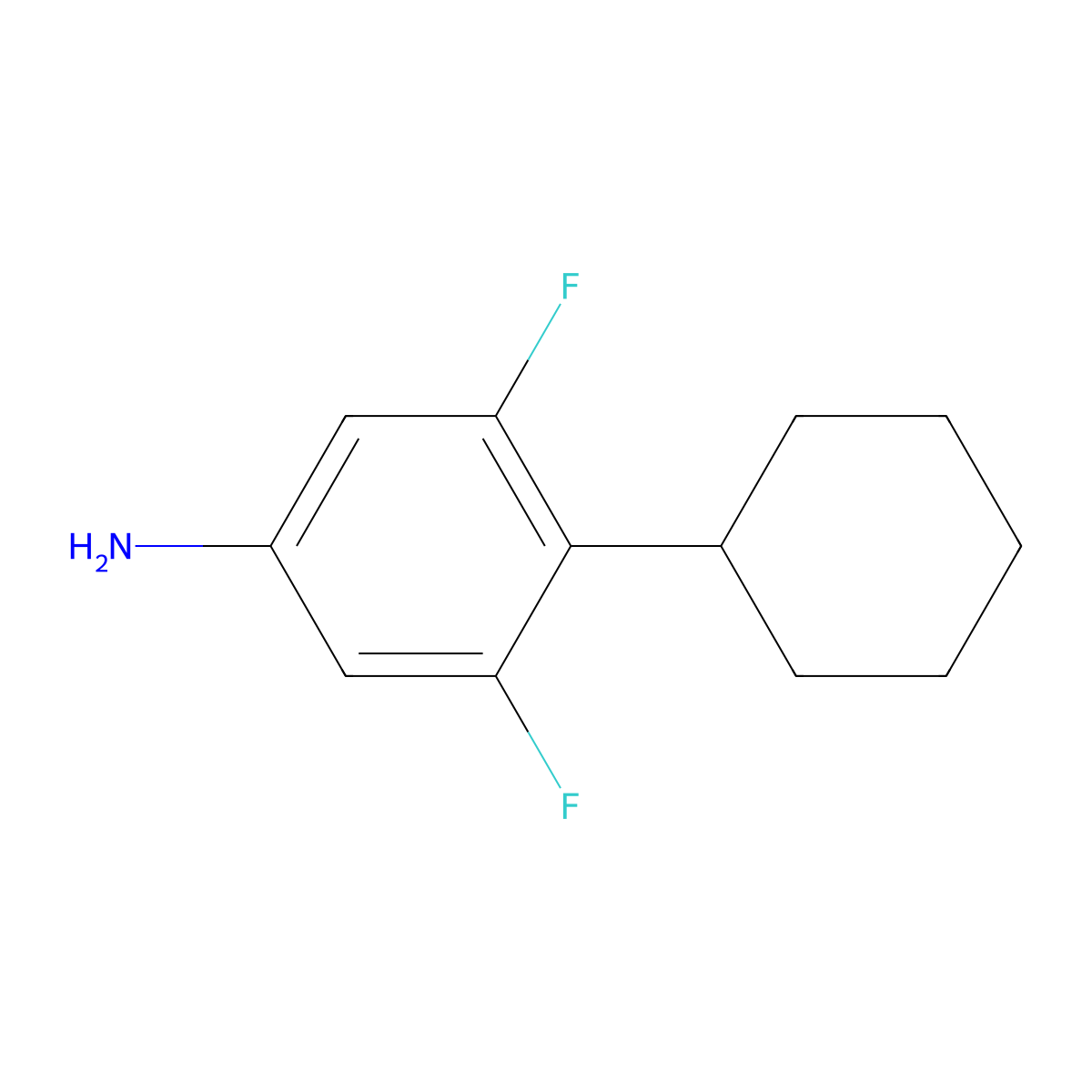 4-Cyclohexyl-3,5-difluoroaniline molecular structure, CAS 2060053-15-6