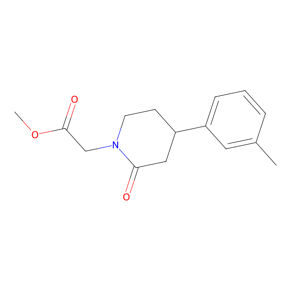 Methyl 2-[4-(3-methylphenyl)-2-oxopiperidin-1-yl]acetate molecular structure, CAS 2060053-17-8