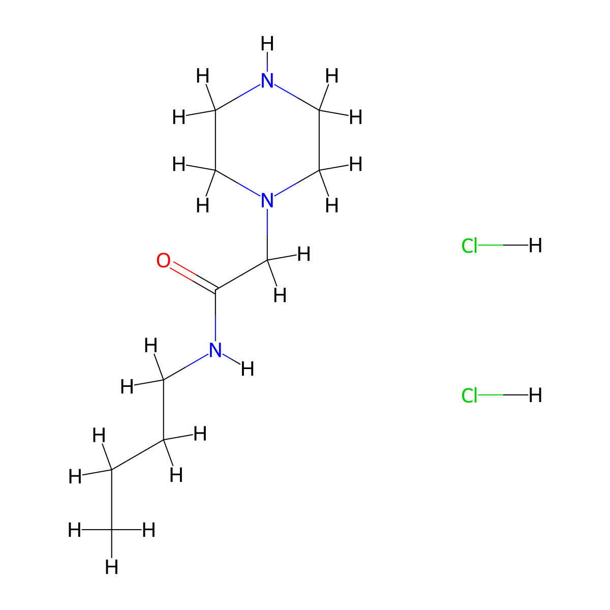 N-butyl-2-(piperazin-1-yl)acetamide dihydrochloride molecular structure, CAS 2060053-19-0