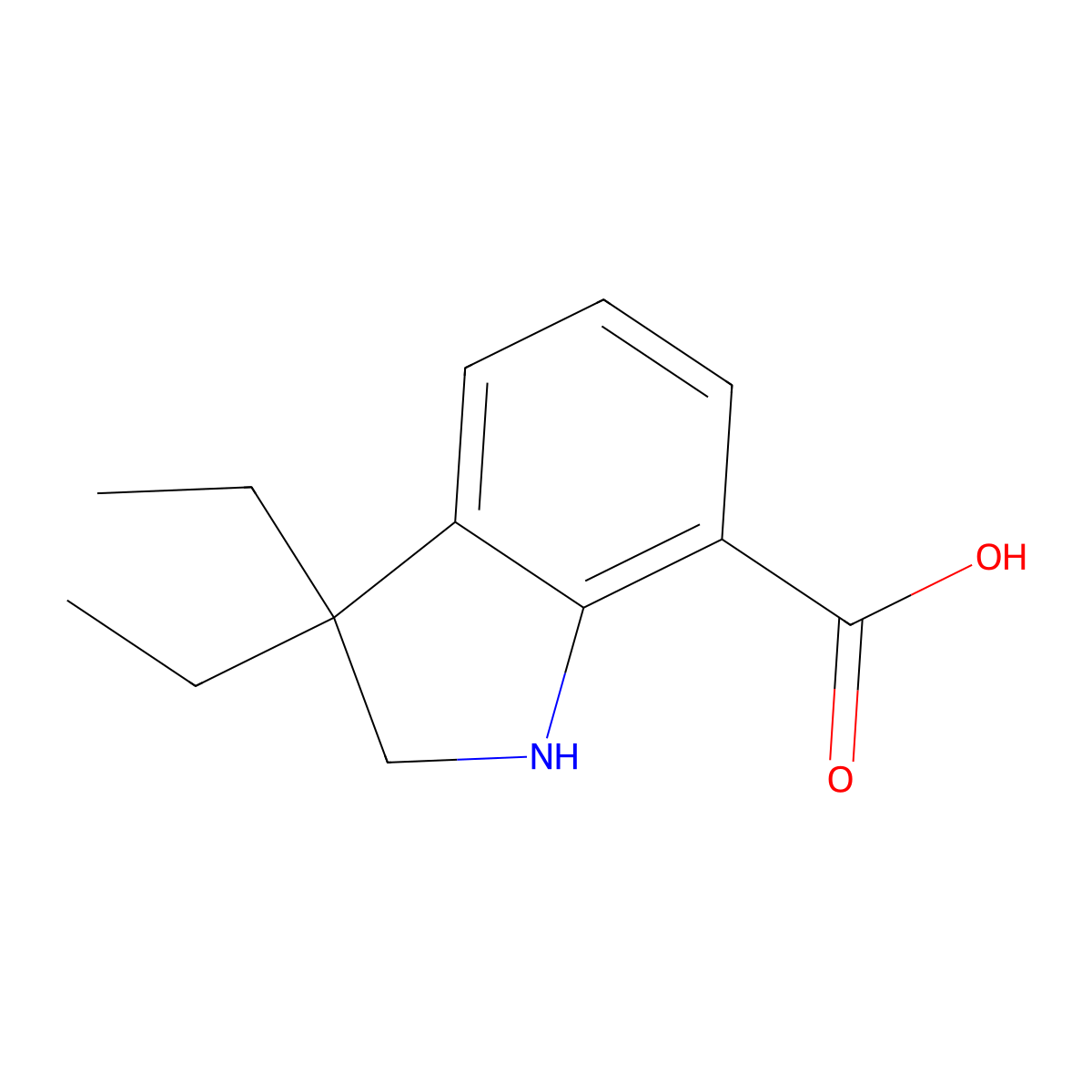 3,3-Diethyl-2,3-dihydro-1H-indole-7-carboxylic acid molecular structure, CAS 2060053-27-0