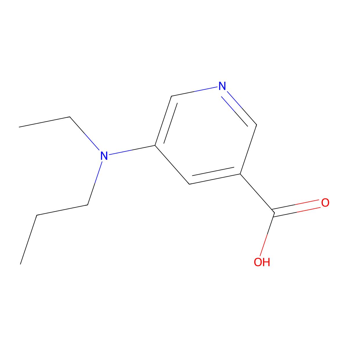 5-[Ethyl(propyl)amino]pyridine-3-carboxylic acid molecular structure, CAS 2060053-28-1