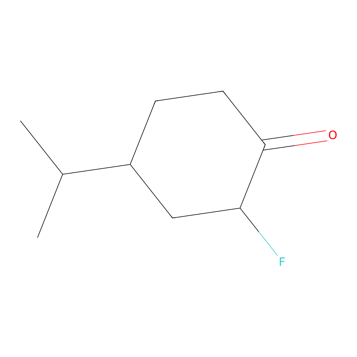 2-Fluoro-4-(propan-2-yl)cyclohexan-1-one molecular structure, CAS 2060053-29-2