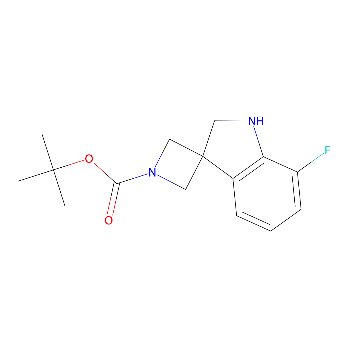 tert-Butyl 7'-fluoro-1',2'-dihydrospiro[azetidine-3,3'-indole]-1-carboxylate molecular structure, CAS 2060053-30-5