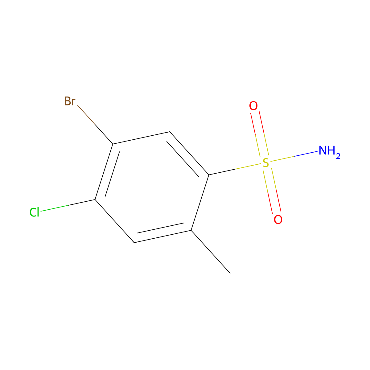 5-Bromo-4-chloro-2-methylbenzene-1-sulfonamide molecular structure, CAS 2060053-34-9