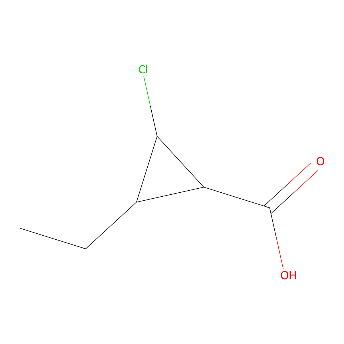 2-Chloro-3-ethylcyclopropane-1-carboxylic acid molecular structure, CAS 2060053-39-4