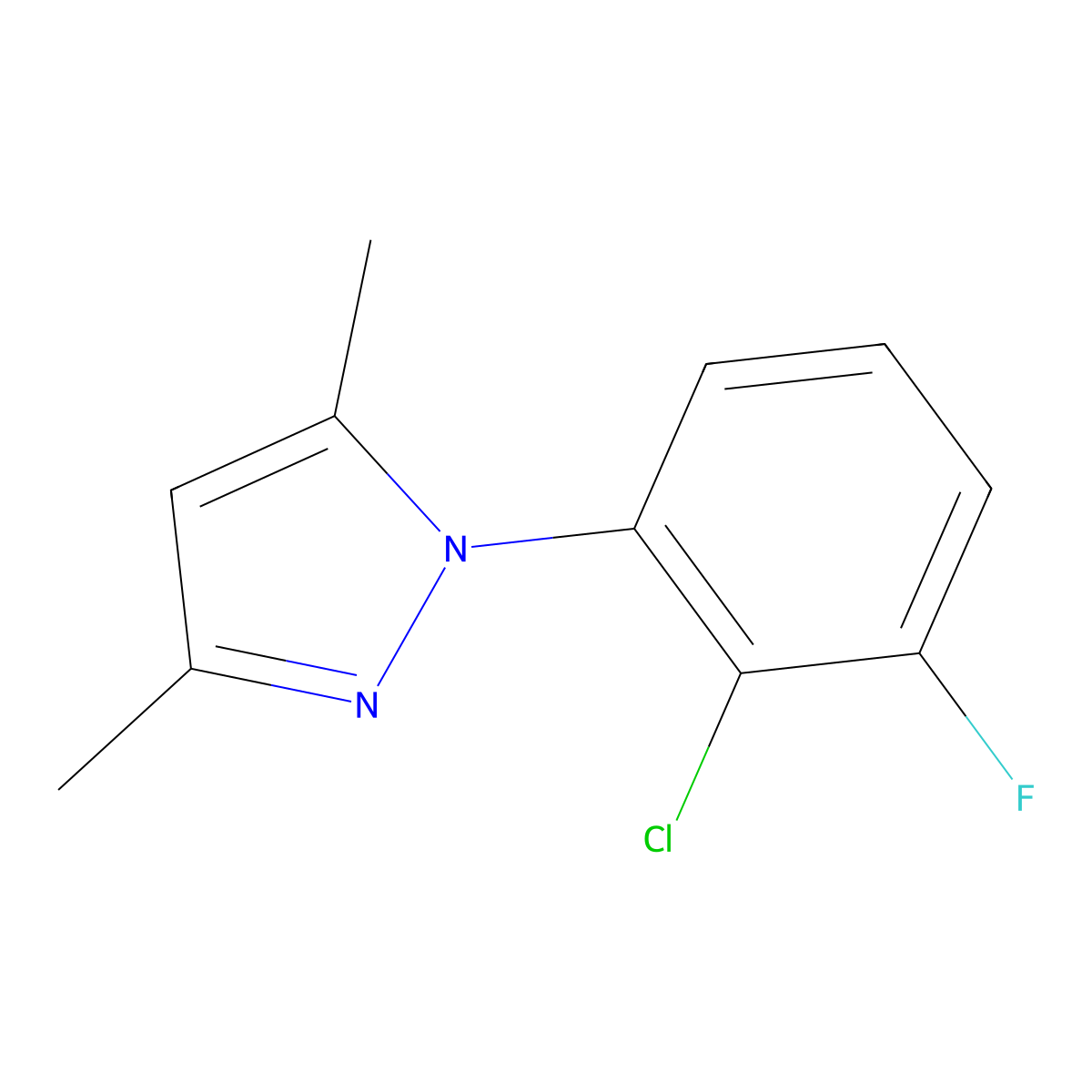 1-(2-Chloro-3-fluorophenyl)-3,5-dimethyl-1H-pyrazole molecular structure, CAS 2060053-40-7