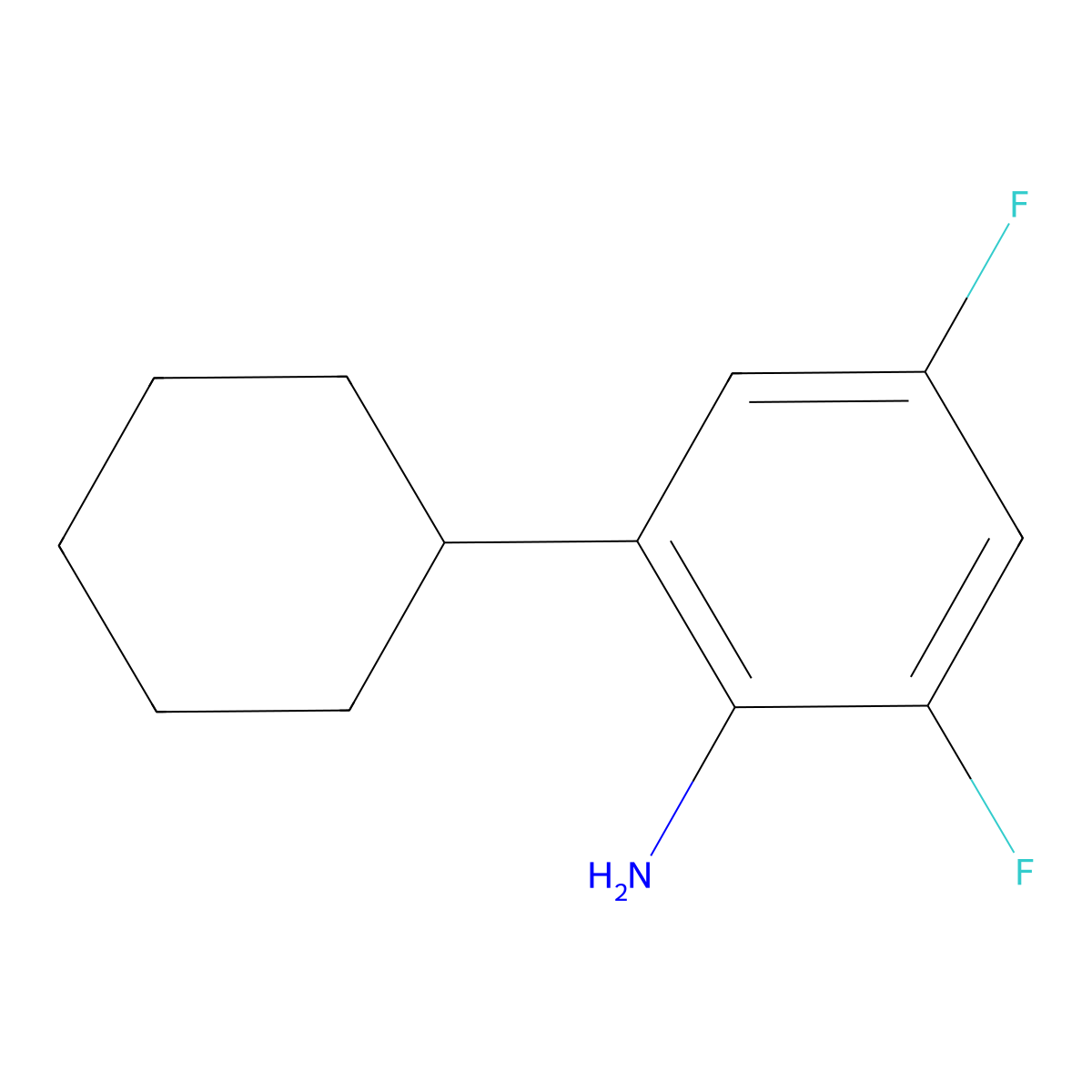 2-Cyclohexyl-4,6-difluoroaniline molecular structure, CAS 2060053-43-0