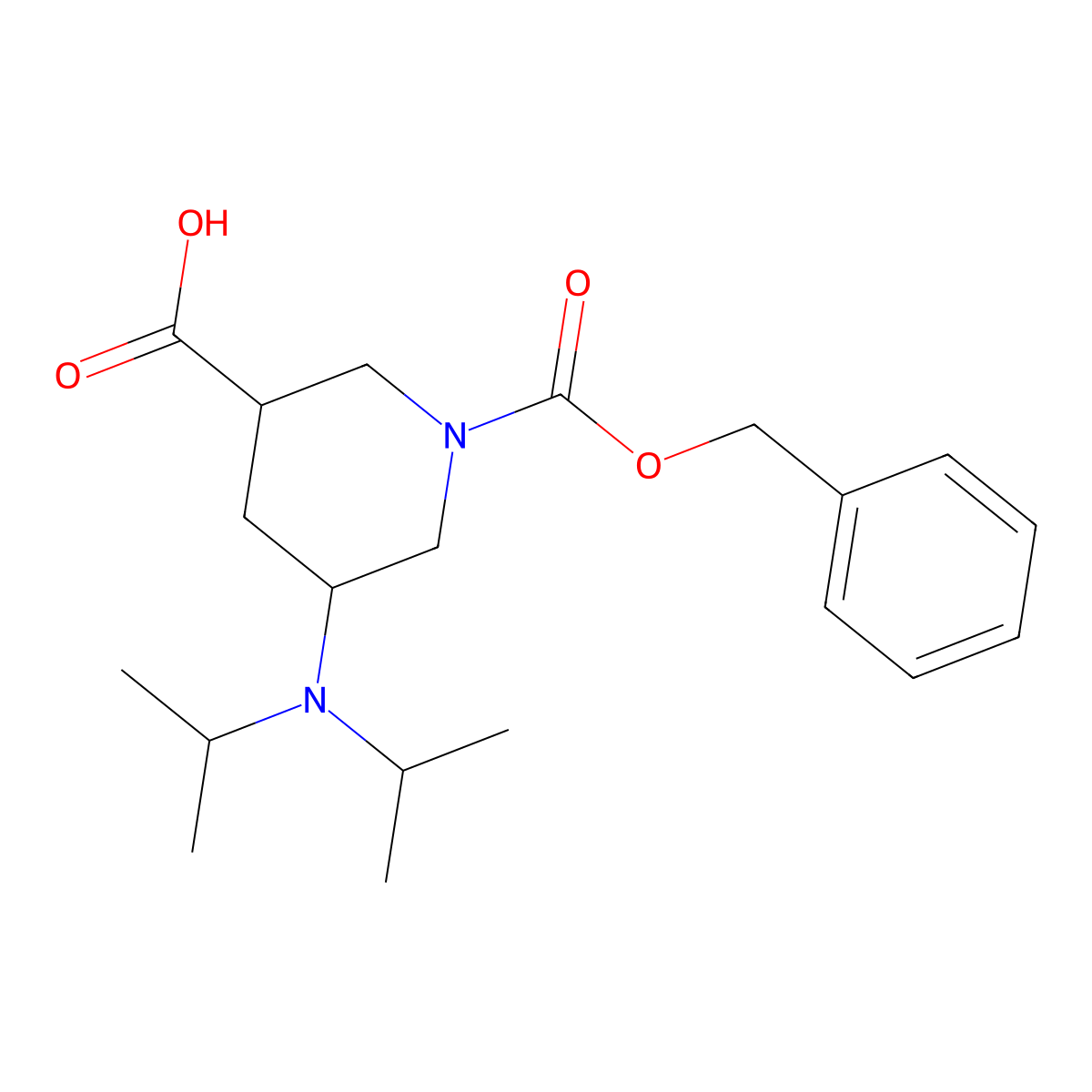 1-[(Benzyloxy)carbonyl]-5-[bis(propan-2-yl)amino]piperidine-3-carboxylic acid molecular structure, CAS 2060053-49-6
