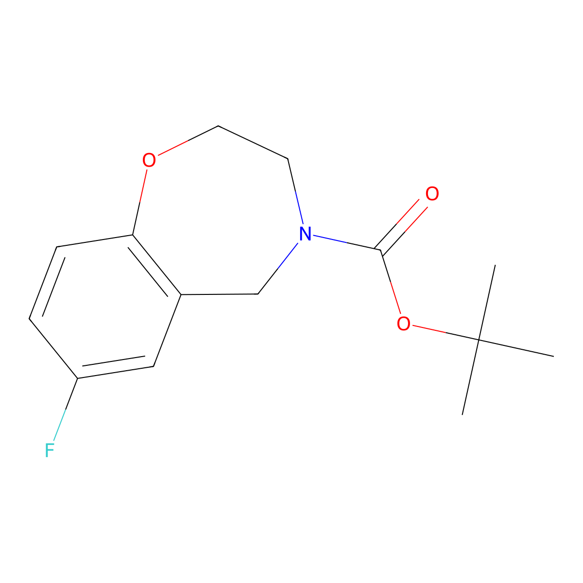 tert-Butyl 7-fluoro-2,3,4,5-tetrahydro-1,4-benzoxazepine-4-carboxylate molecular structure, CAS 2060053-50-9