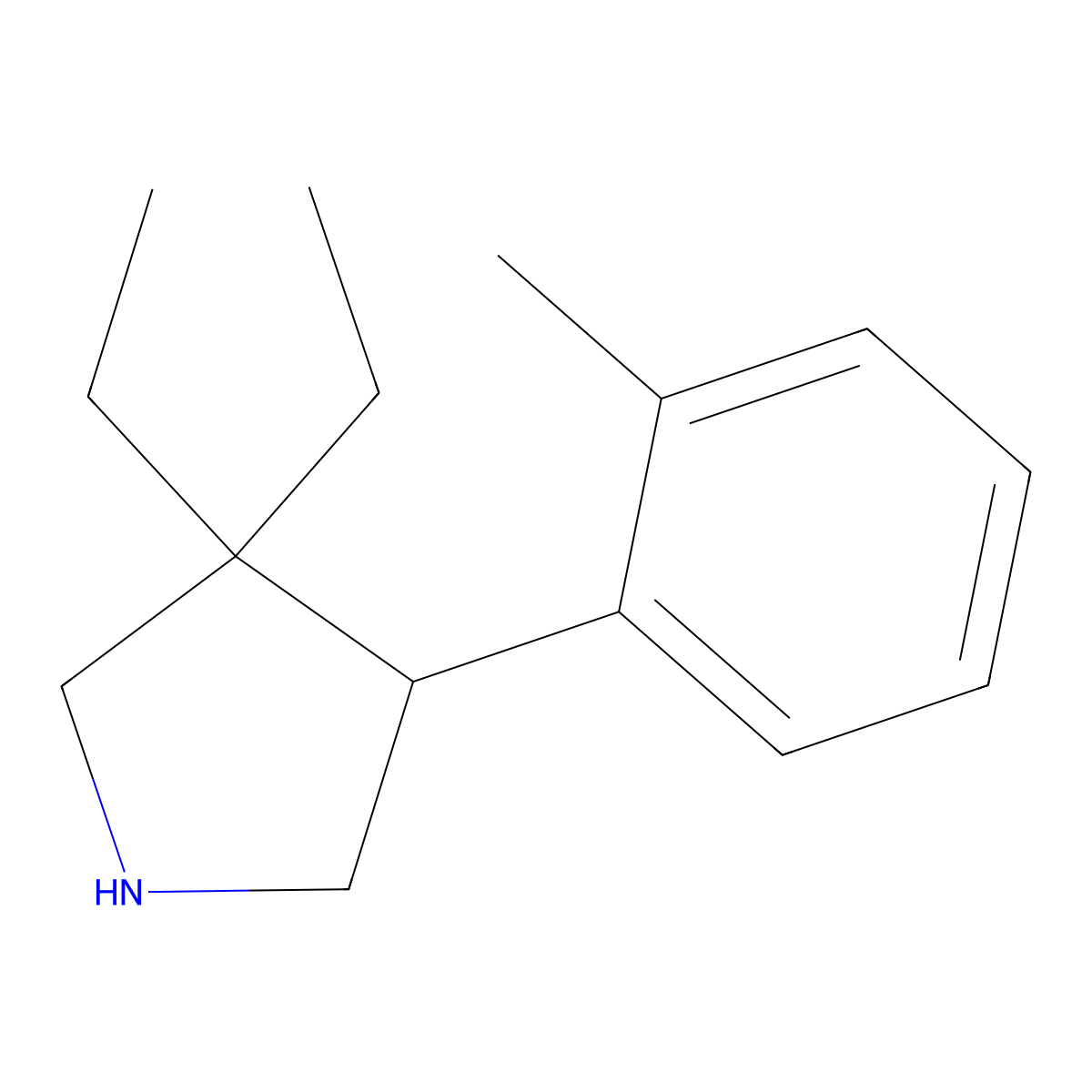 3,3-Diethyl-4-(2-methylphenyl)pyrrolidine molecular structure, CAS 2060053-55-4