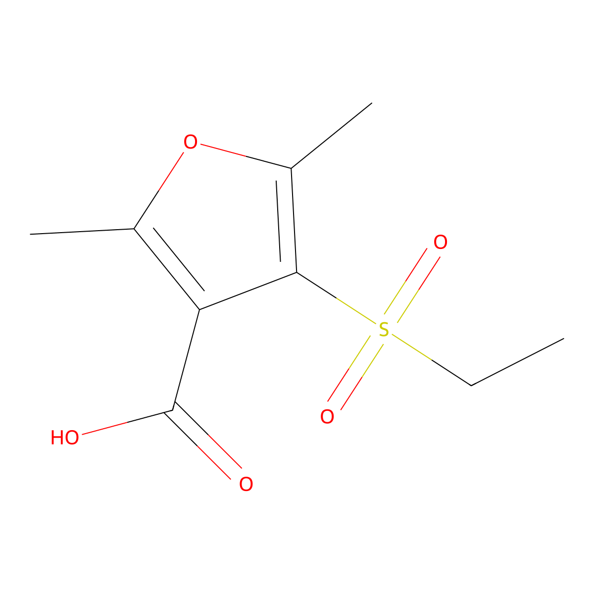 4-(Ethanesulfonyl)-2,5-dimethylfuran-3-carboxylic acid molecular structure, CAS 2060053-63-4
